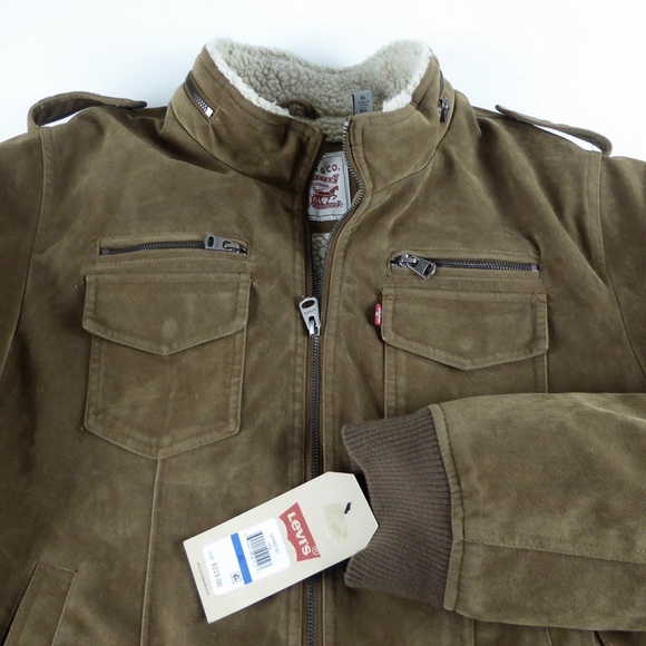 Levi’s Aviator Sherpa Lined Faux Suede Leather NWT - Picture 1 of 9
